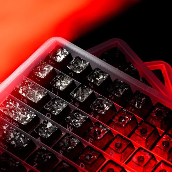 Keycap carbon xuyên led